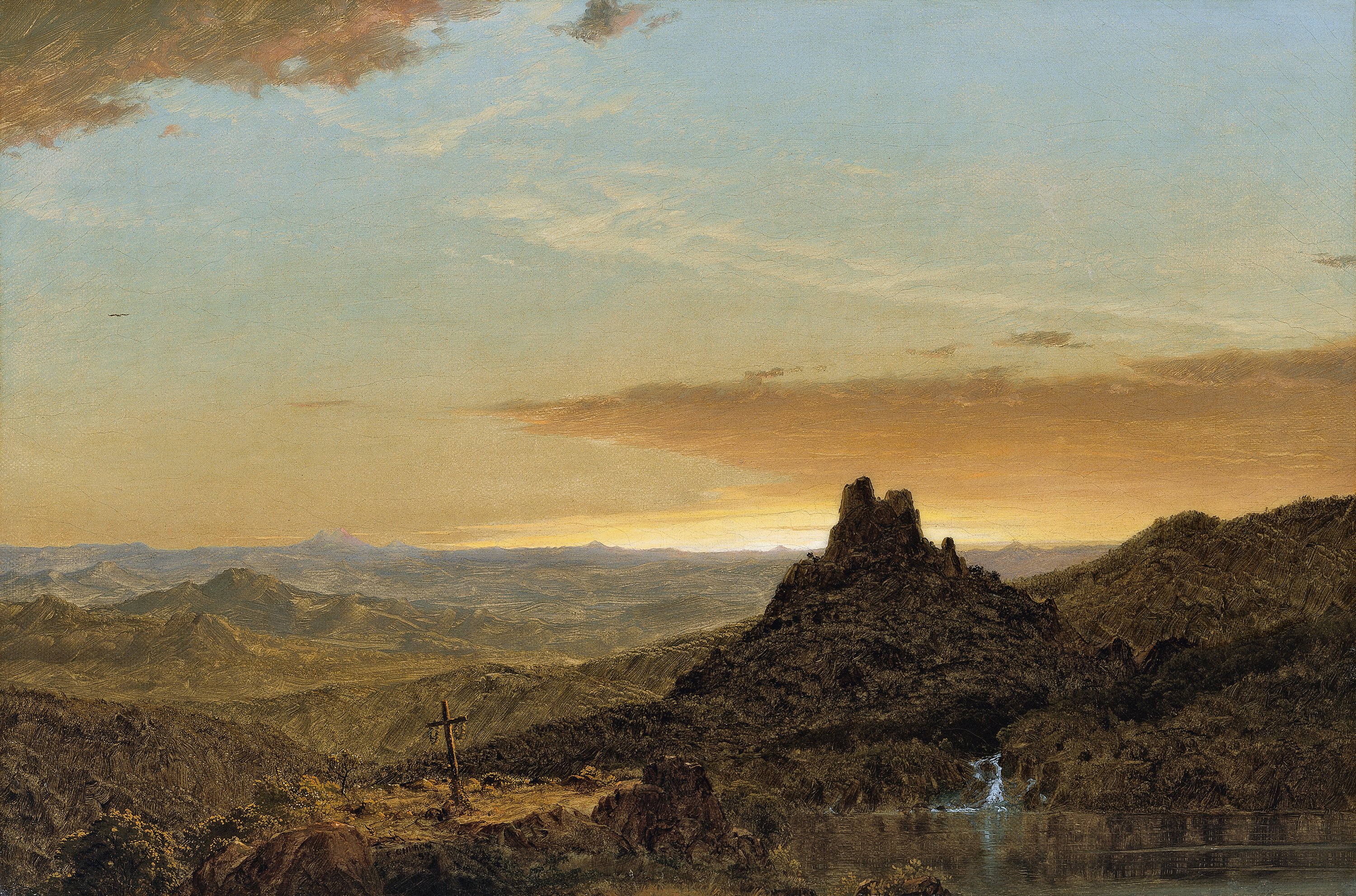 Cross in the Wilderness. Cruz en un paisaje agreste, 1857