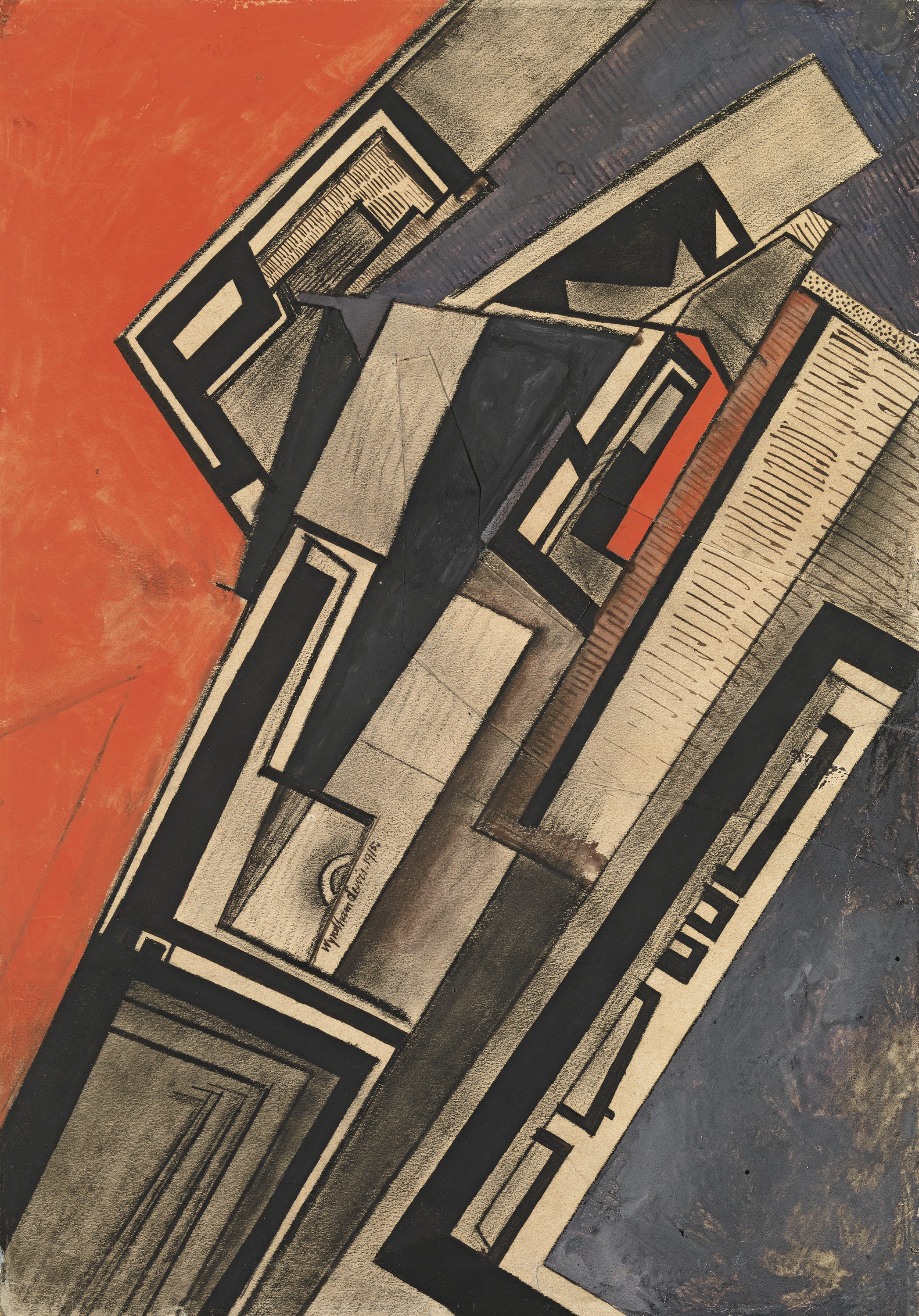 Composición en rojo y malva. Percy Wyndham Lewis