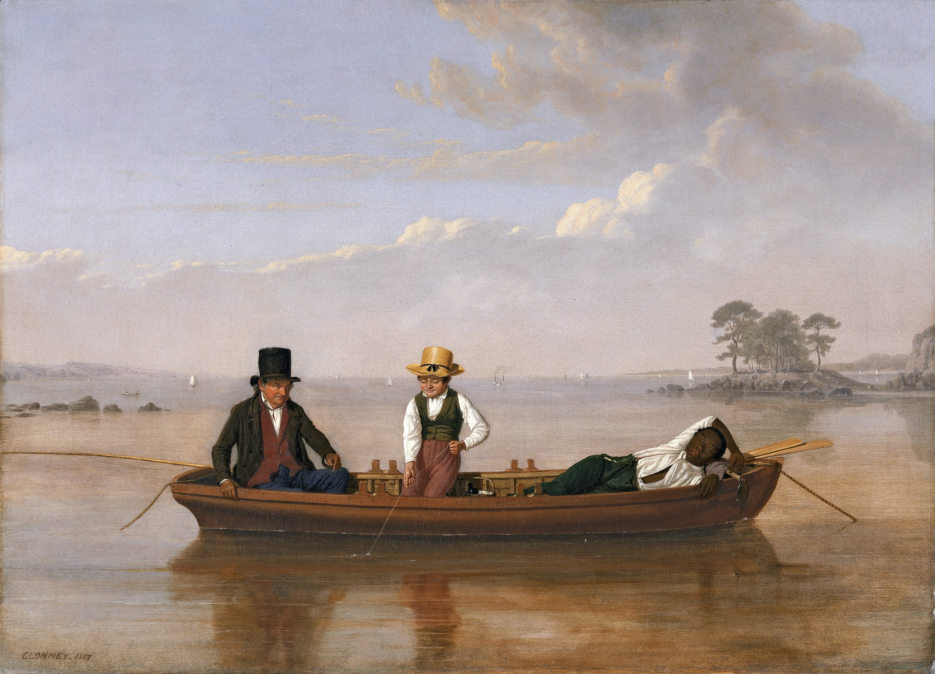Pesca en el estrecho de Long Island a la altura de New Rochelle. James Goodwyn Clonney