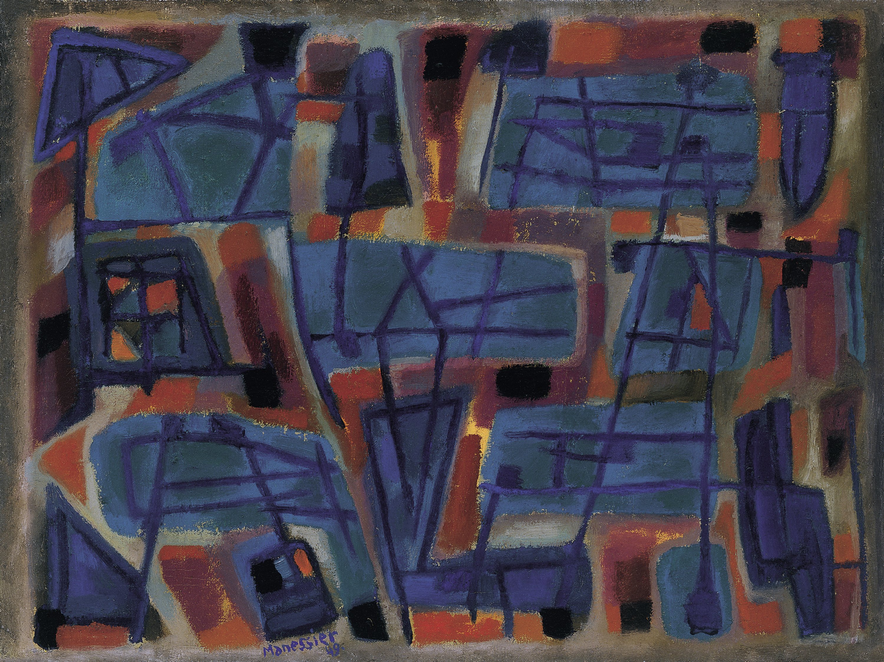 Composición azul-roja (Marina). Alfred Manessier