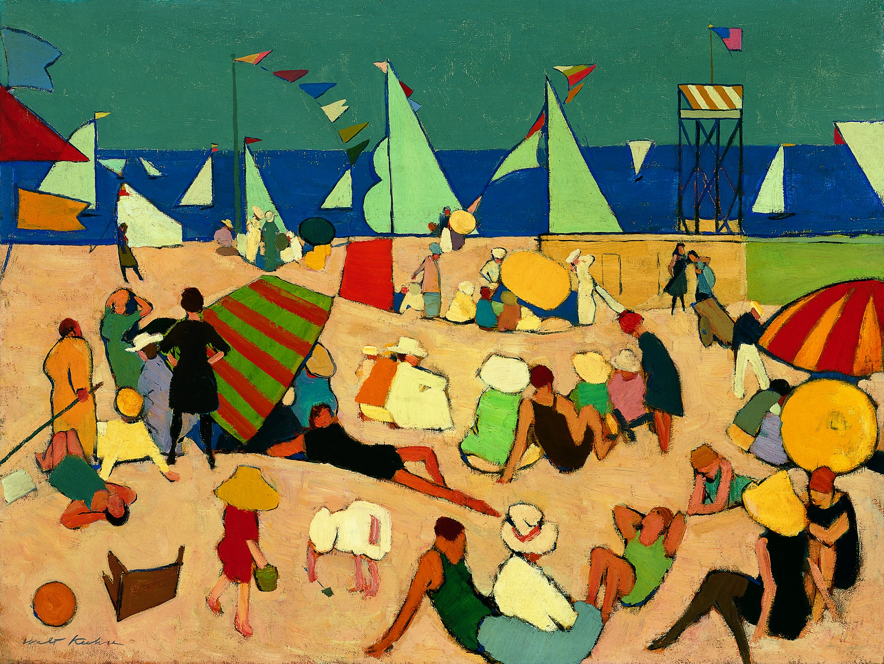 Bañistas en la playa. Walt Kuhn