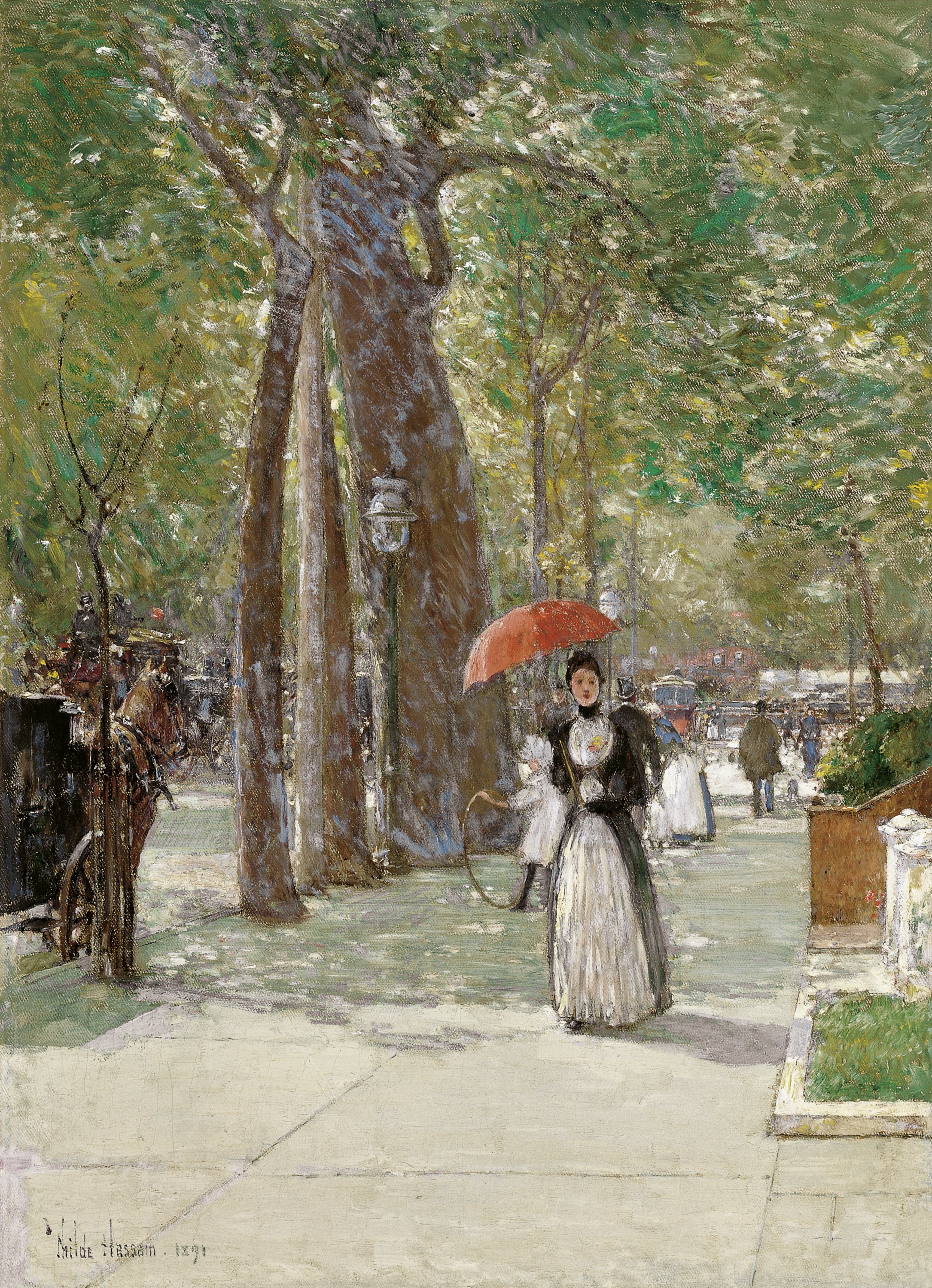 La Quinta Avenida en Washington Square, Nueva York. Childe Hassam