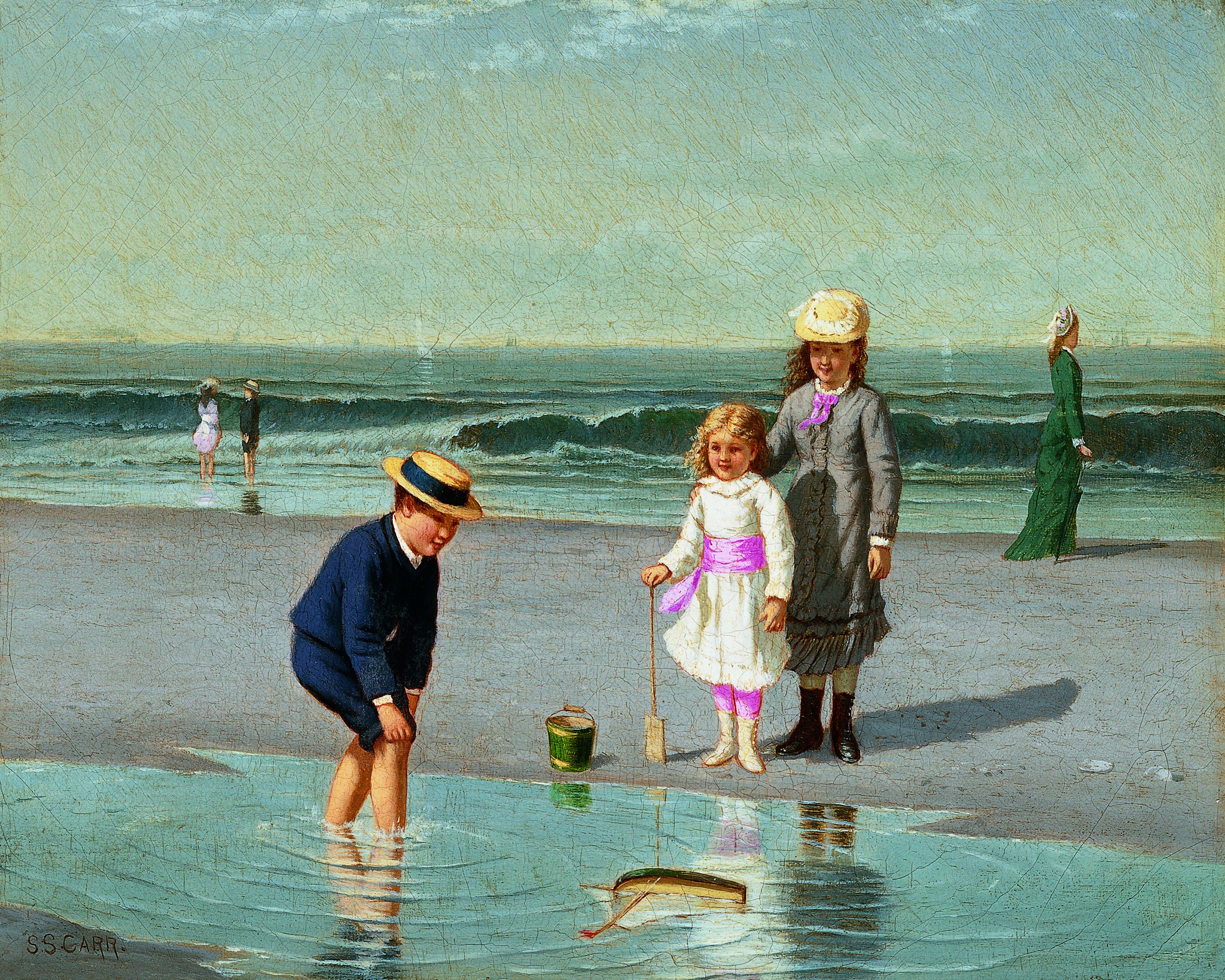 Children on the Beach. Niños en la playa, c. 1879-1881