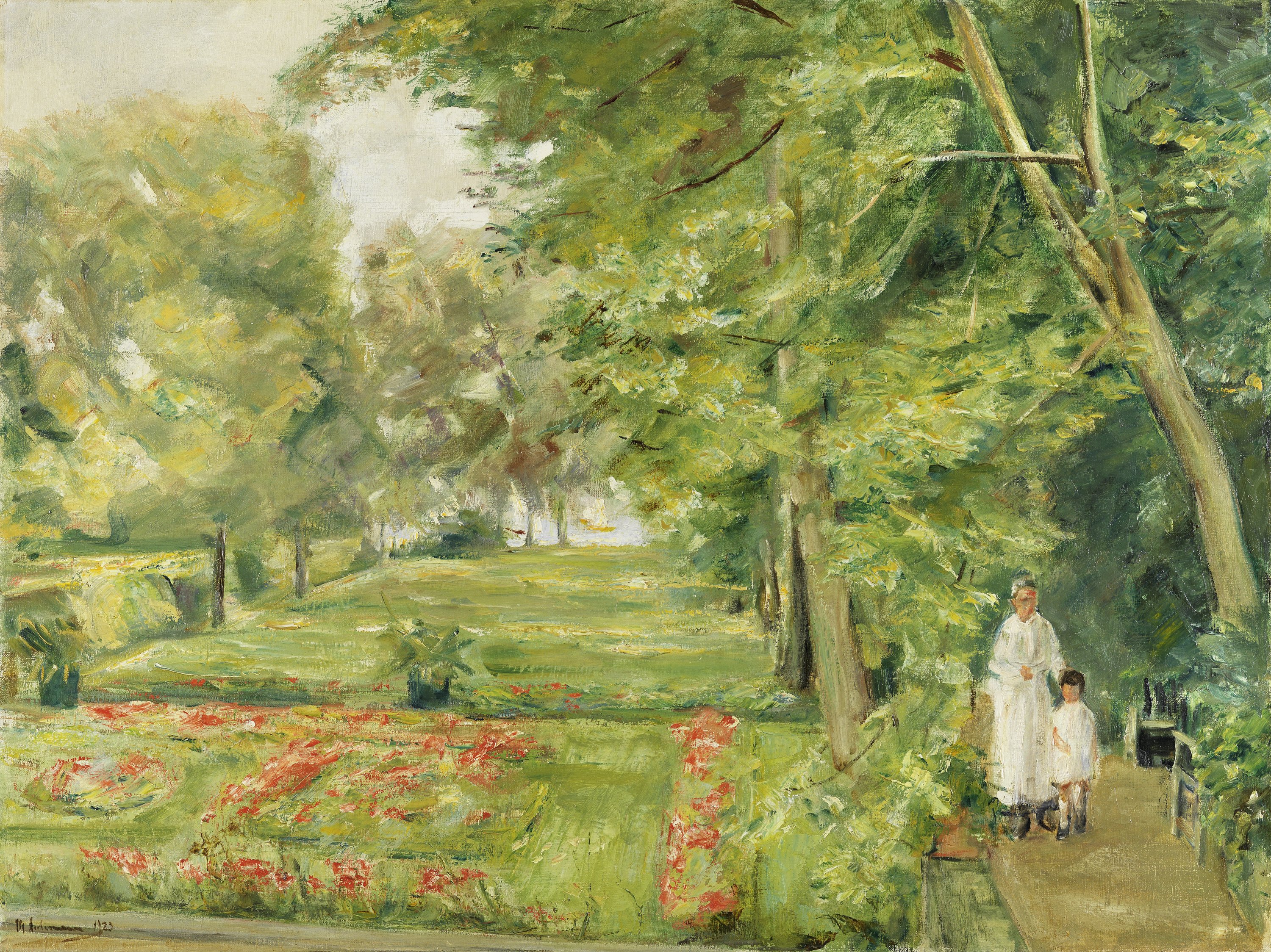 The Artist´s Granddaughter with her Governess in the Wannsee Garden. La nieta del artista con su niñera en el jardín del Wannsee, 1923