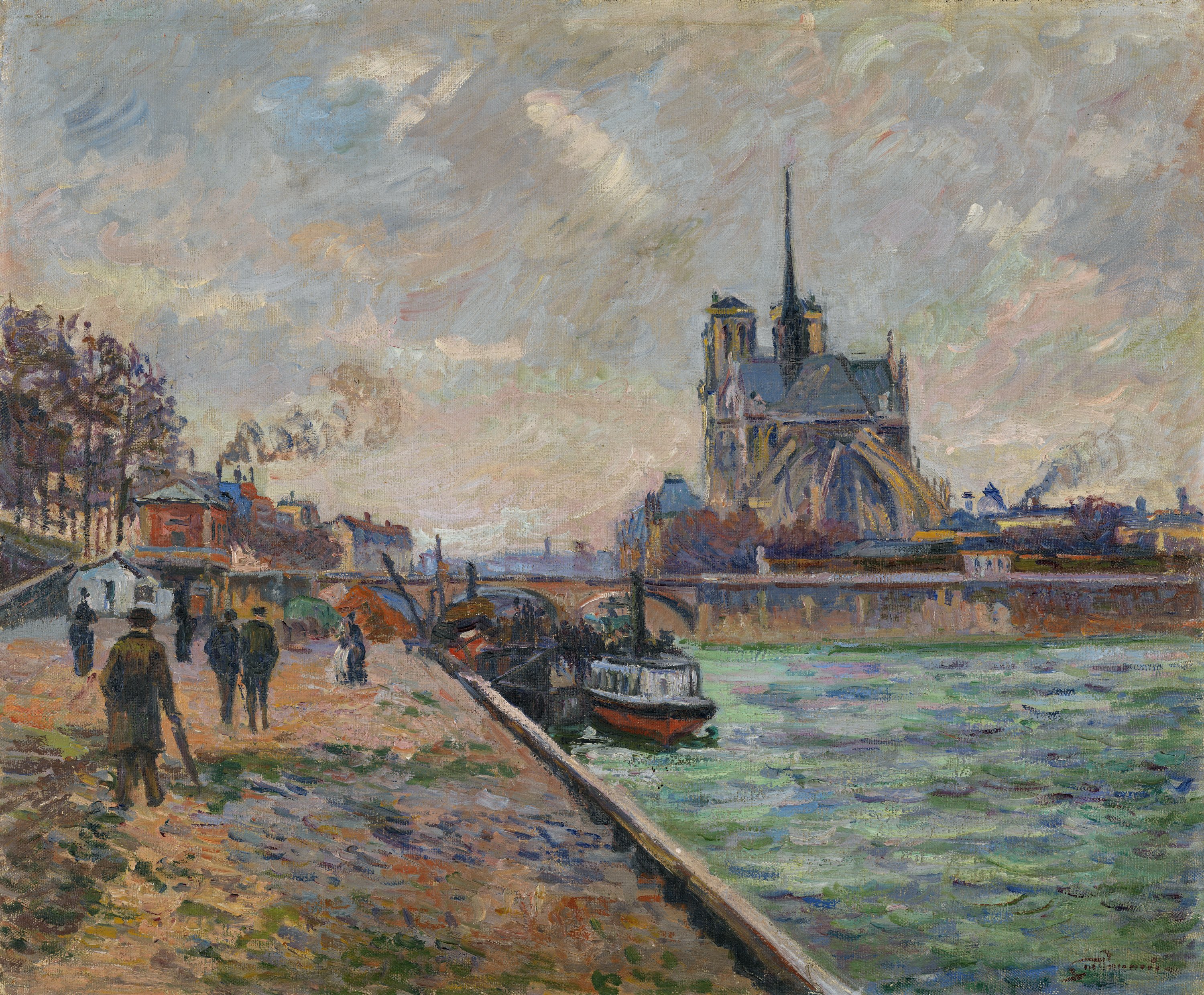 El puente del Arzobispado y el ábside de Notre-Dame de París. Armand Guillaumin