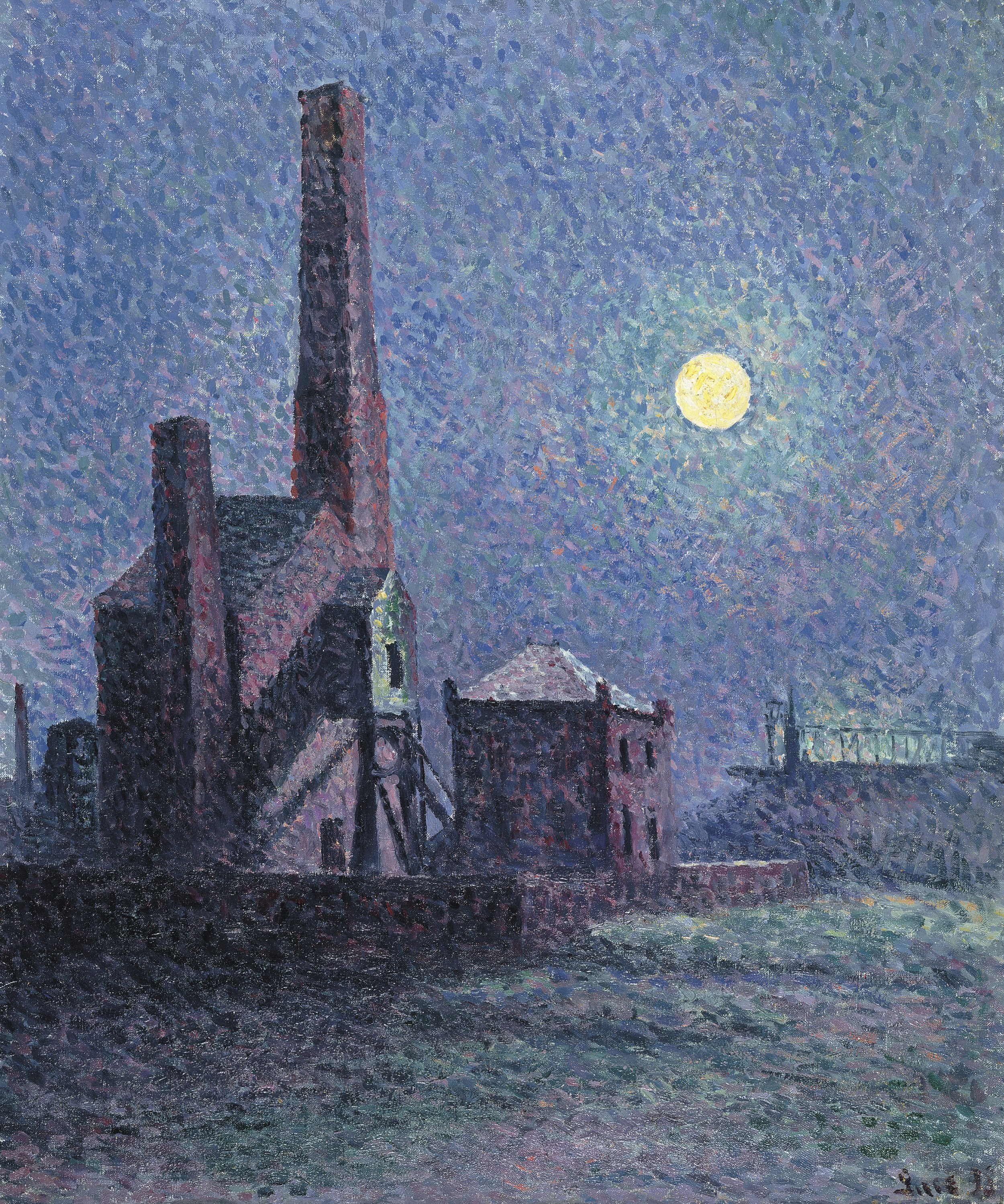 Fábrica a la luz de la luna. Maximilien Luce