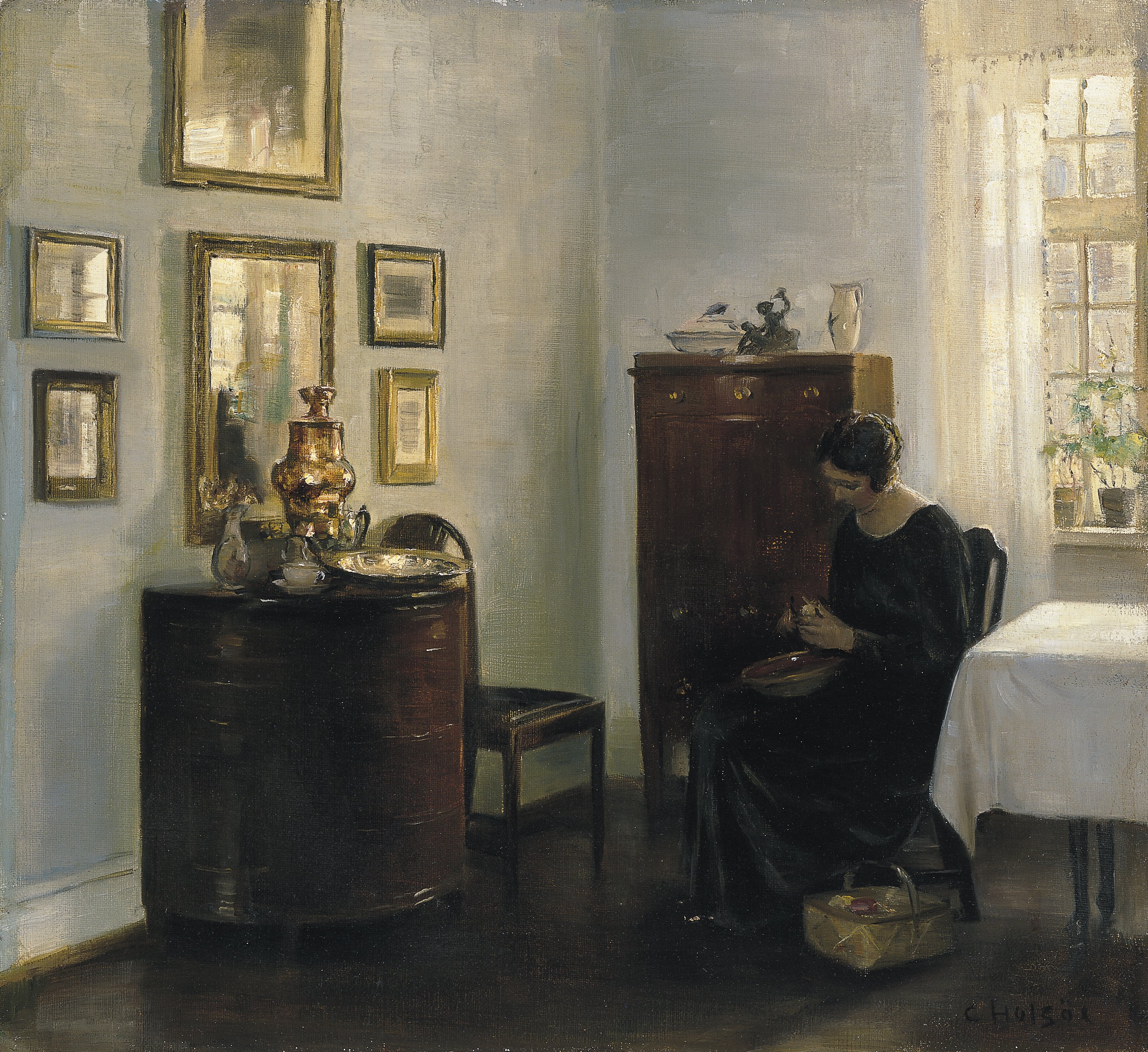 Mujer con frutero. Carl Holsoe