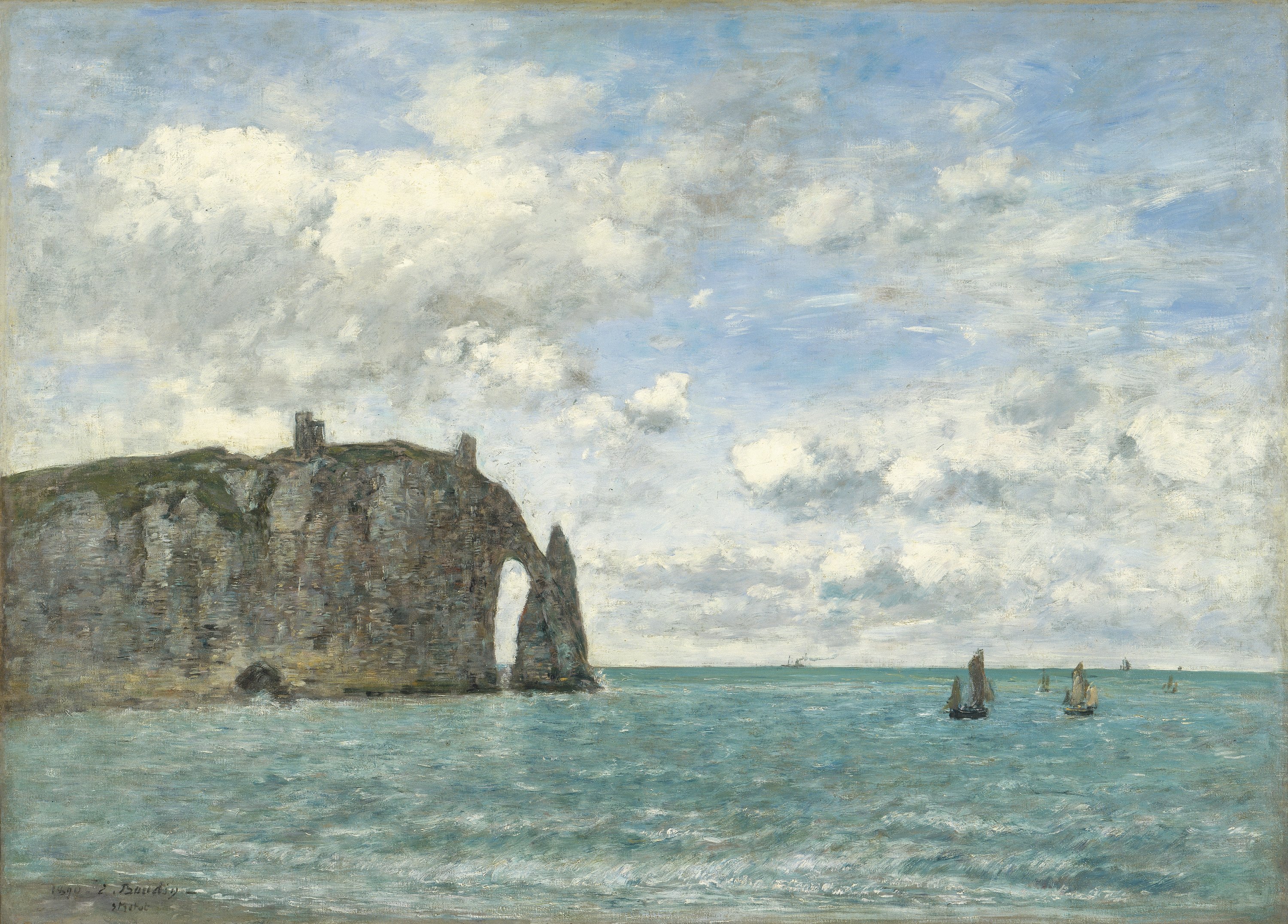 Étretat. El acantilado de Aval. Eugène Boudin