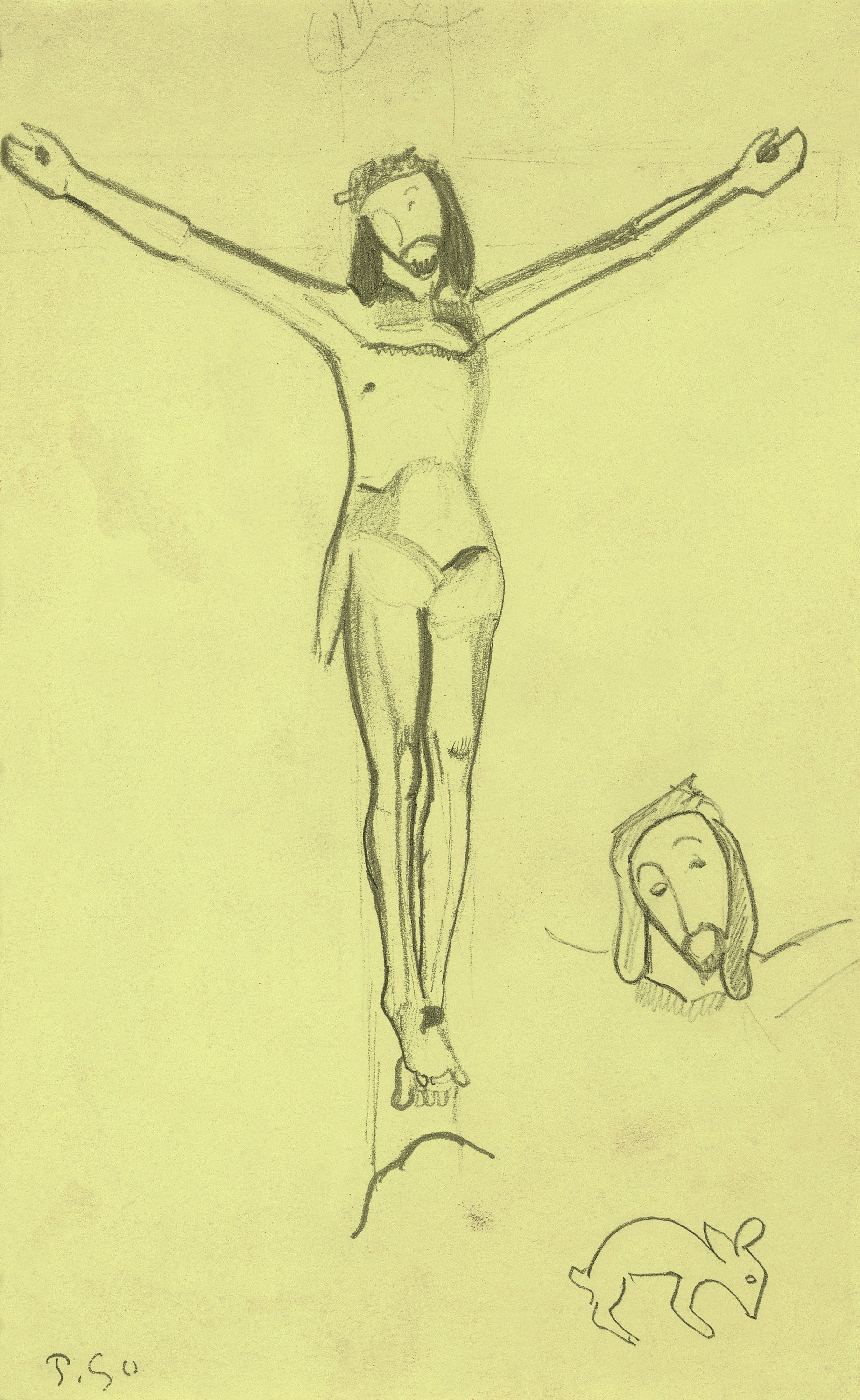 Sketch for "The Yellow Christ". Estudio para el "Cristo amarillo"