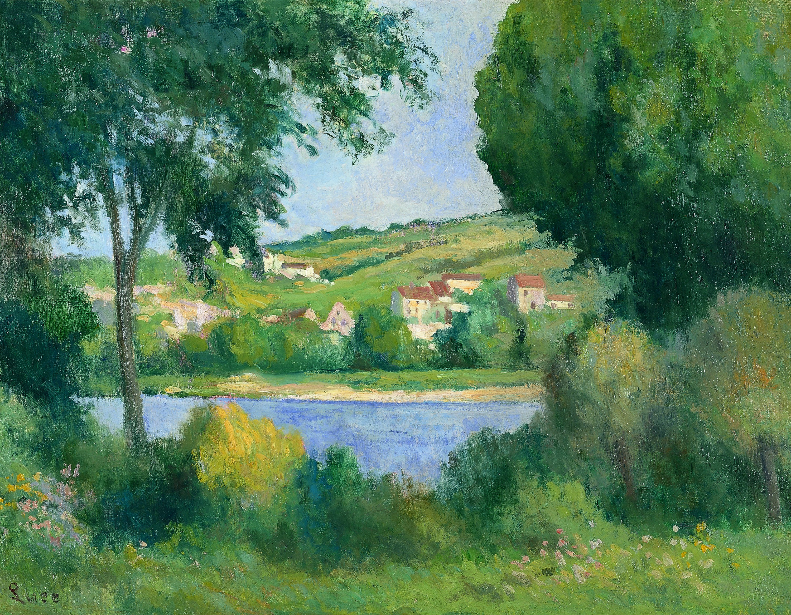 Alrededores de Rolleboise, vistos a través de los árboles. Maximilien Luce