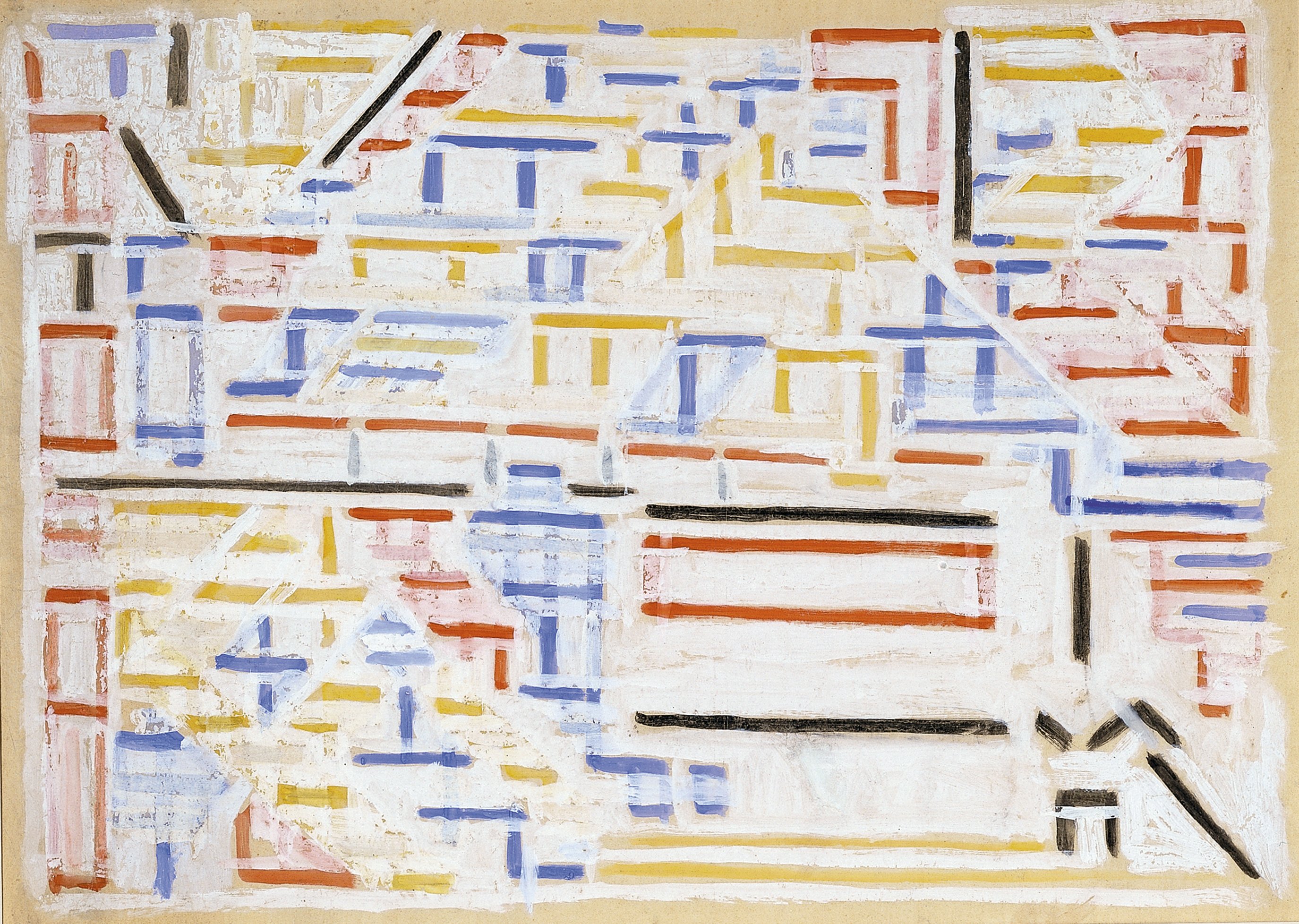 Bart Van Der Leck Composition With One Grey Stripe
