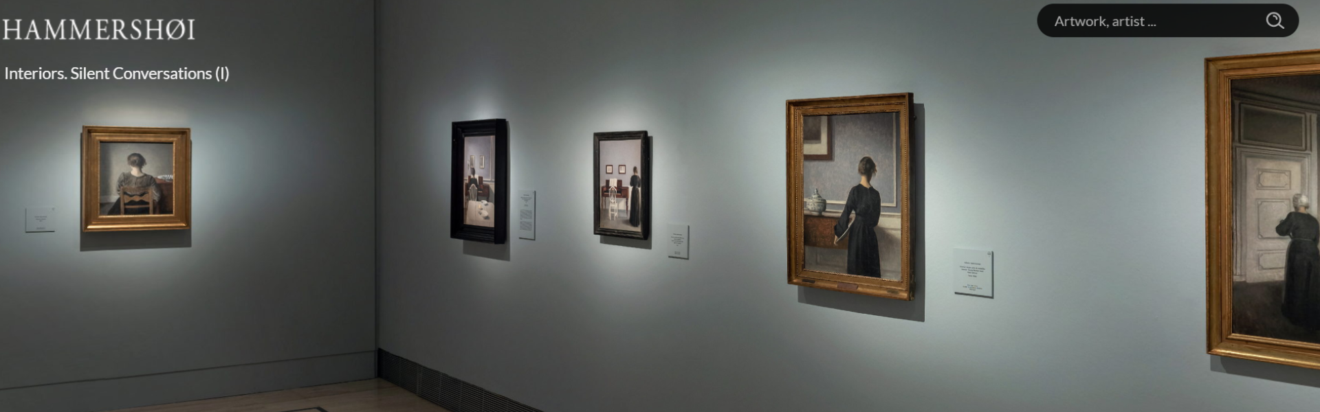 Salas de la exposición temporal "Hammershøi El ojo que escucha"