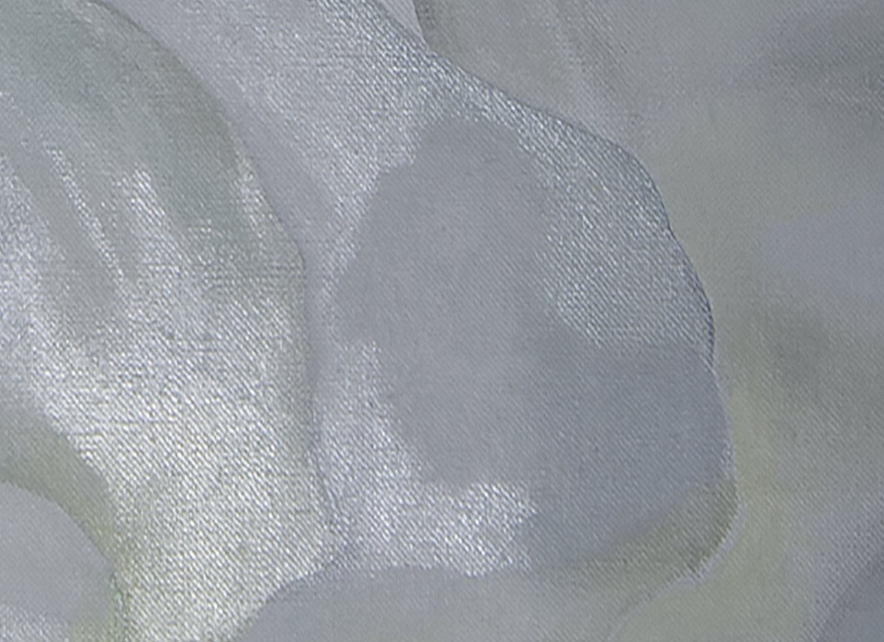 Detail of the raking light of the painting “White Iris No. 7”, 1957