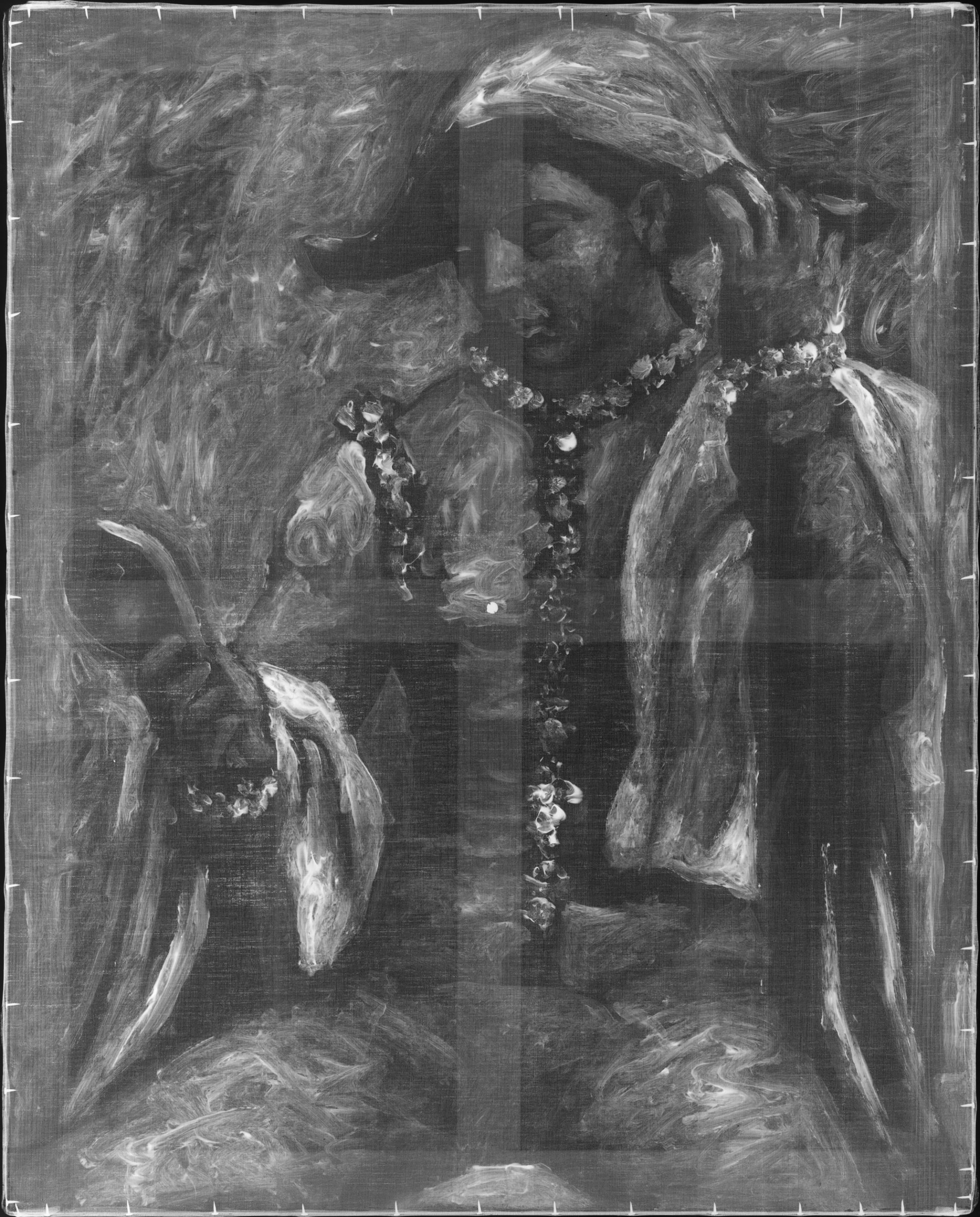 X-ray image of Picasso's "Harlequin with Mirror" X-ray image of Picasso's "Harlequin with Mirror"