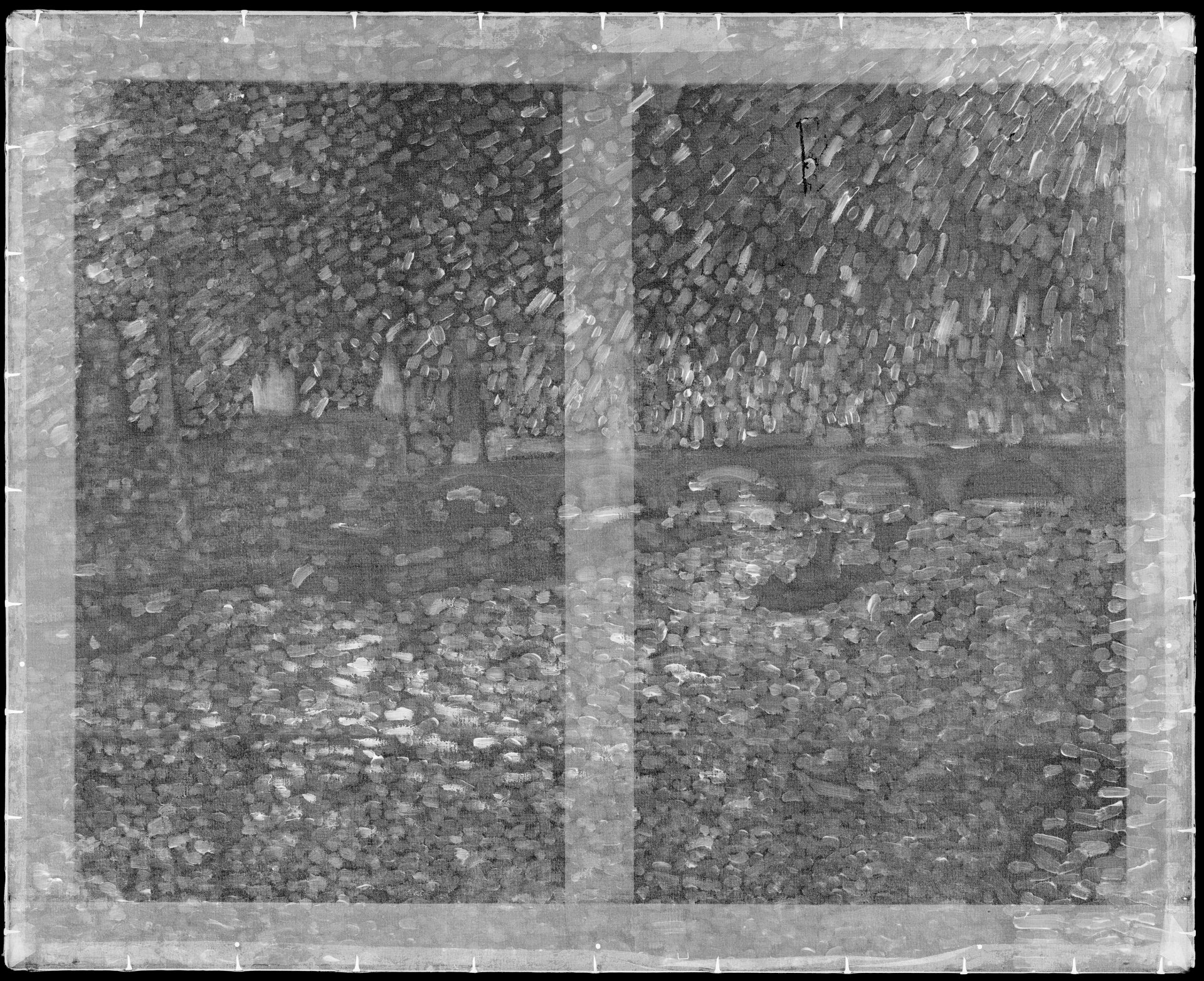 X-ray image of André Derain's “Waterloo Bridge” X-ray image of André Derain's “Waterloo Bridge”
