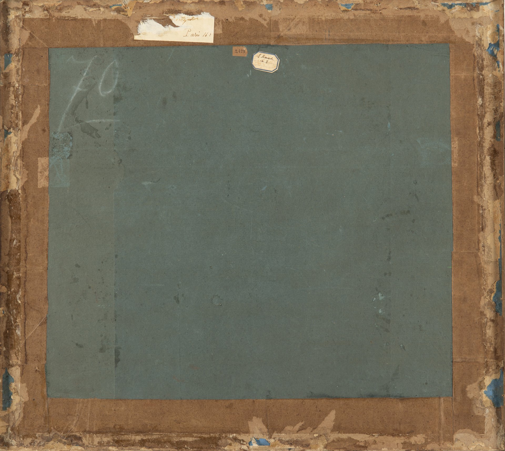 Imagen del reverso de la obra de Degas, “En la sombrerería”