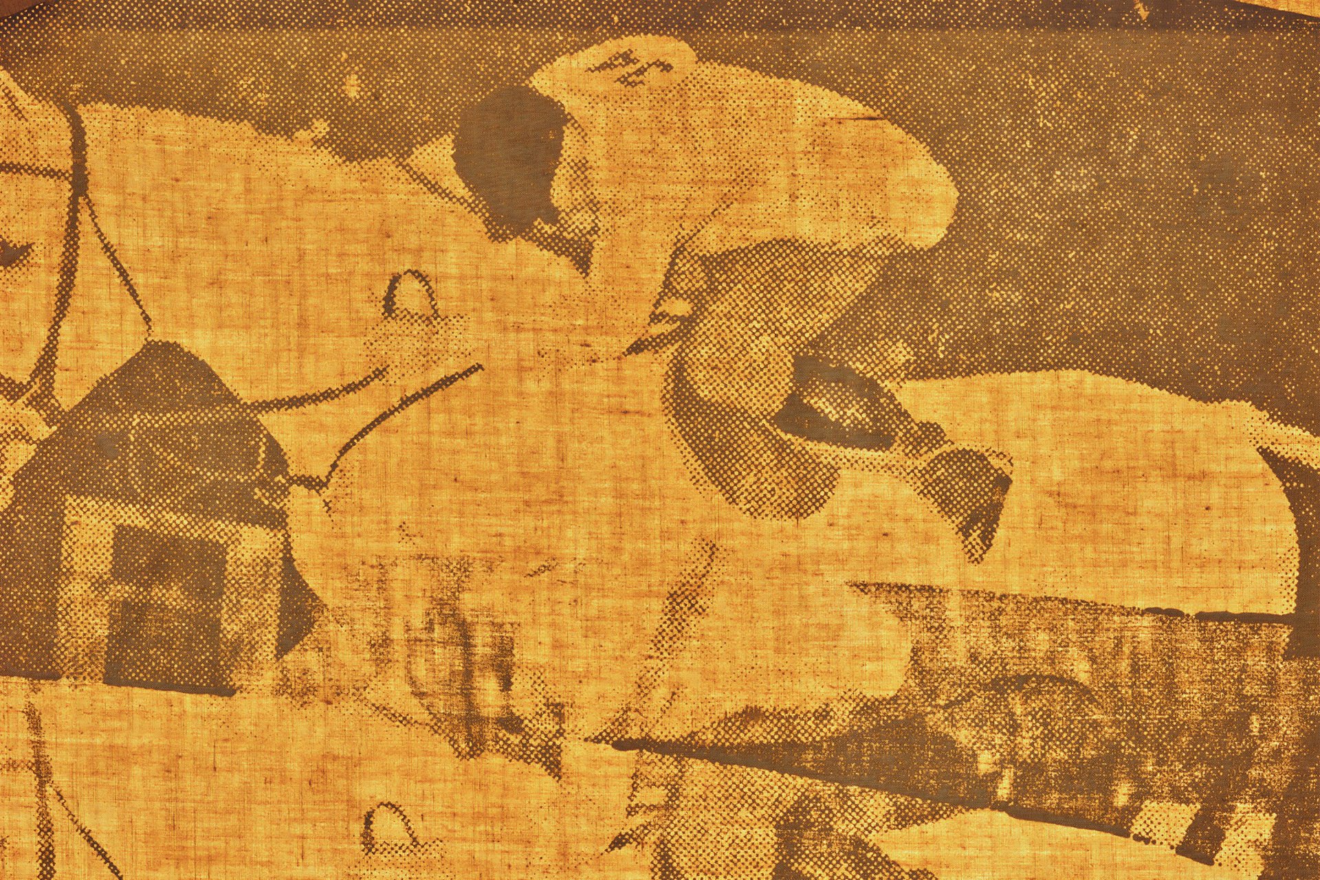 Detail with transmitted light from Robert Rauschenberg’s work “Express”