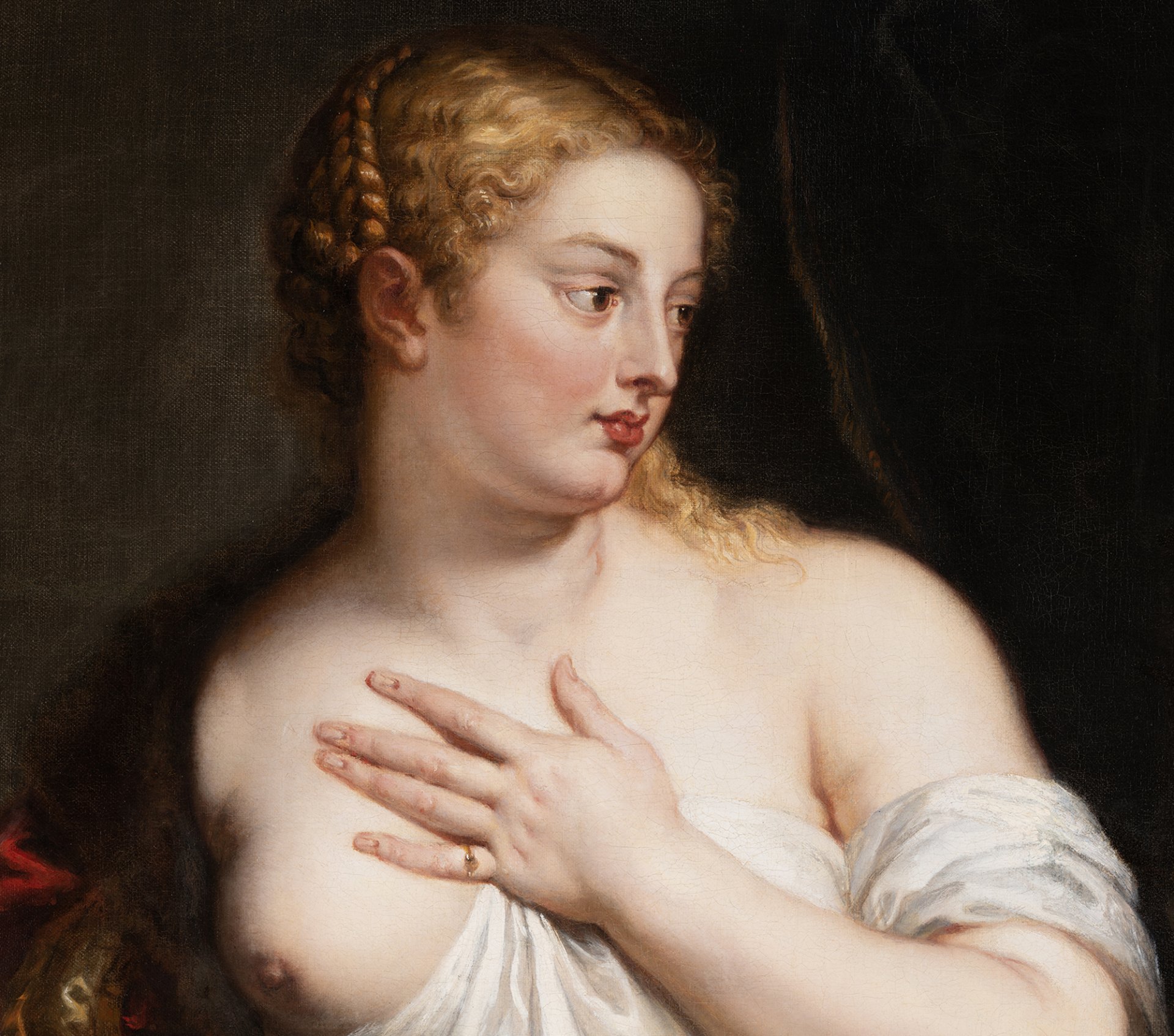 Detalle de la obra “Venus y Cupido” de Rubens 