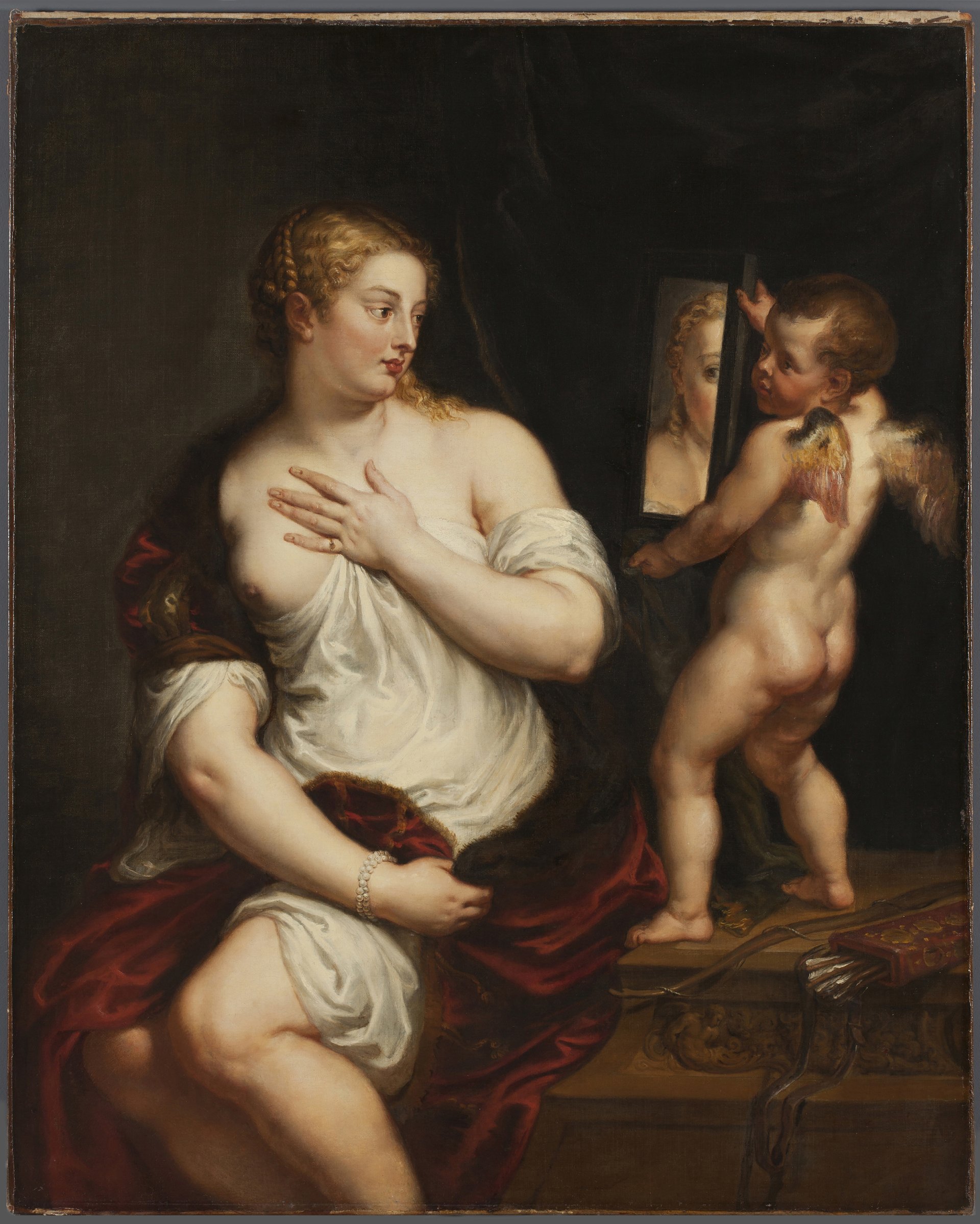 Imagen de la obra “Venus y Cupido” antes de la restauración