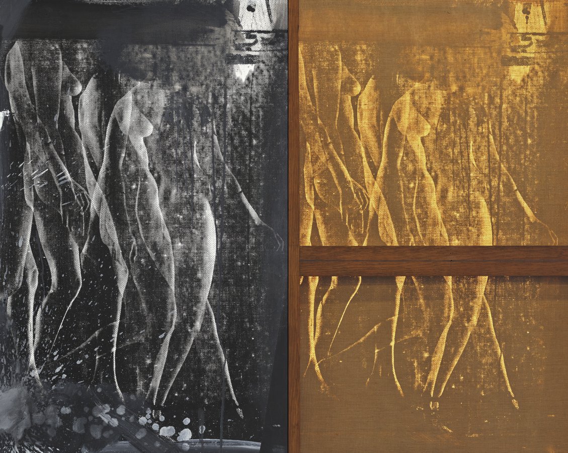 Comparative detail of the silkscreen technique used in Robert Rauschenberg’s work “Express”