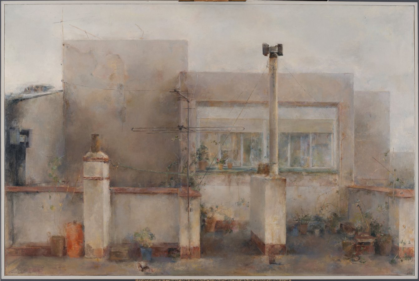 “La terraza” obra de Carmen Laffón después de la intervención de restauración