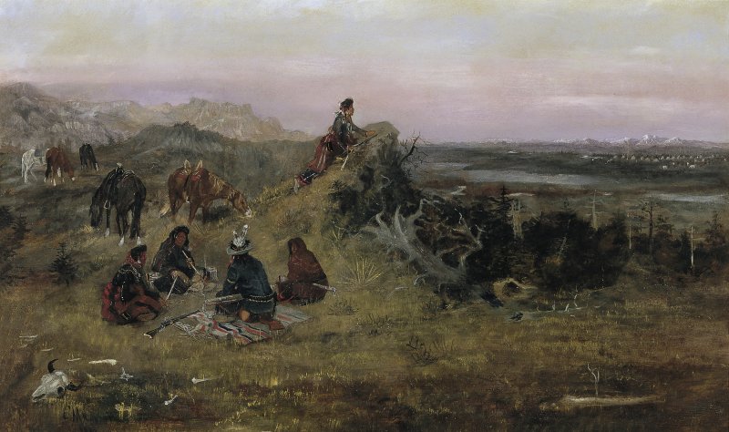 RUSSELL CHARLES MARION. Los "piegan" preparándose para robar caballos a los "crow" RUSSELL CHARLES MARION. Los "piegan" preparándose para robar caballos a los "crow"