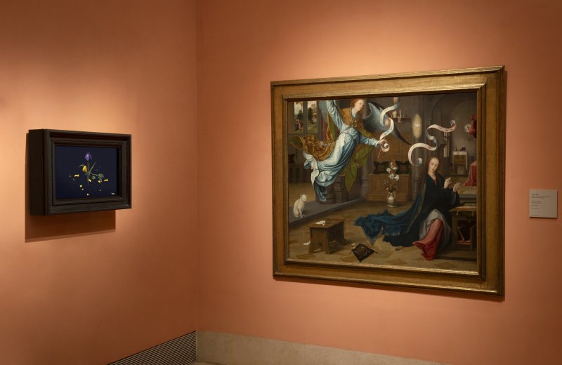 Obra de Marina Núñez junto a una obra de Jan de Beer en sala 7 del Museo Nacional Thyssen-Bornemisza