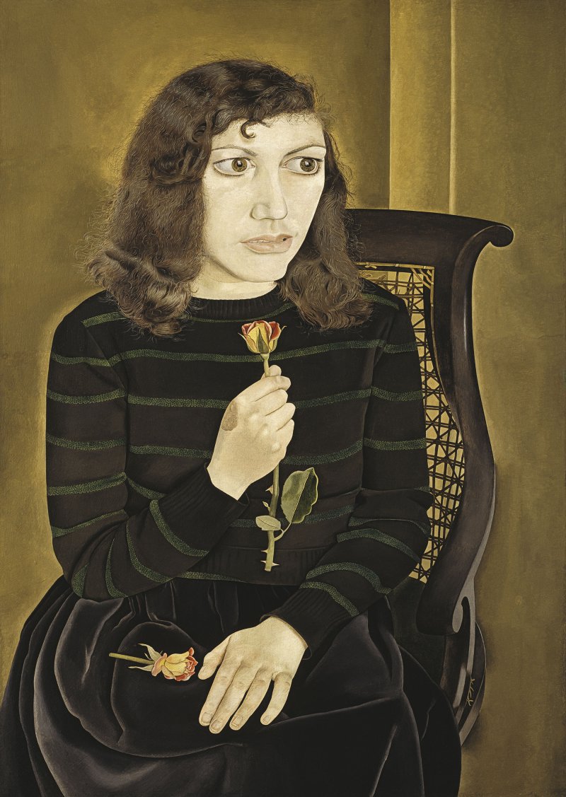 Lucian Freud. Muchacha con rosas 