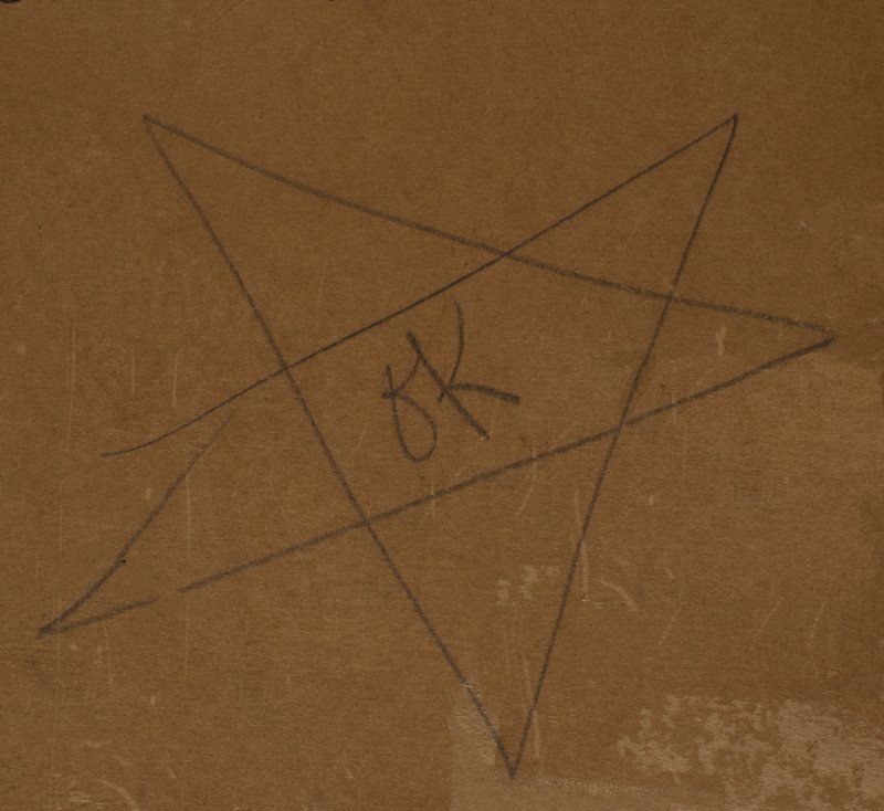 Detalle de la trasera de la obra “Concha y viejo tablón de madera V”, 1926