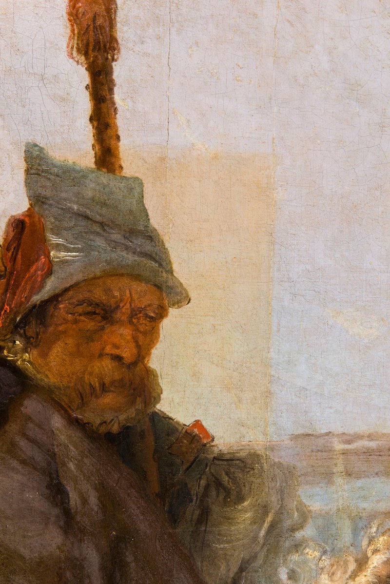 Cata realizada durante el proceso de limpieza de la obra de Tiepolo