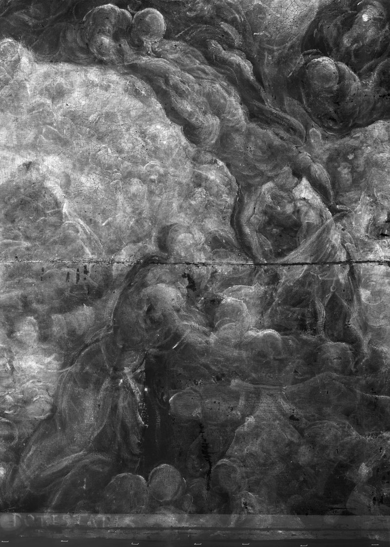 Detalle de la imagen radiográfica de la obra "El Paraíso", de Tintoretto