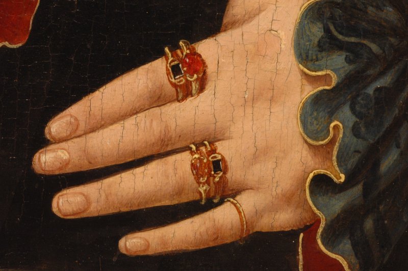 Macro-photographic detail of Bruyn's "Portrait of a Woman"
