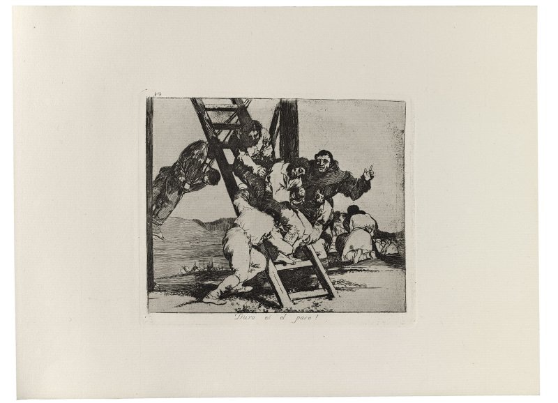 Francisco de Goya. It's a Hard Step! (Disasters of War, plate 14)