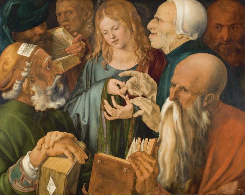 Jesus Among the Doctors. Jesús entre los doctores, 1506