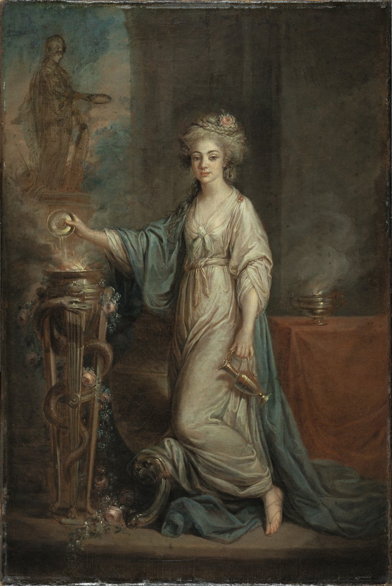 Portrait of a Lady as a Vestal Virgin. Retrato de una mujer como una Vestal, década de 1780