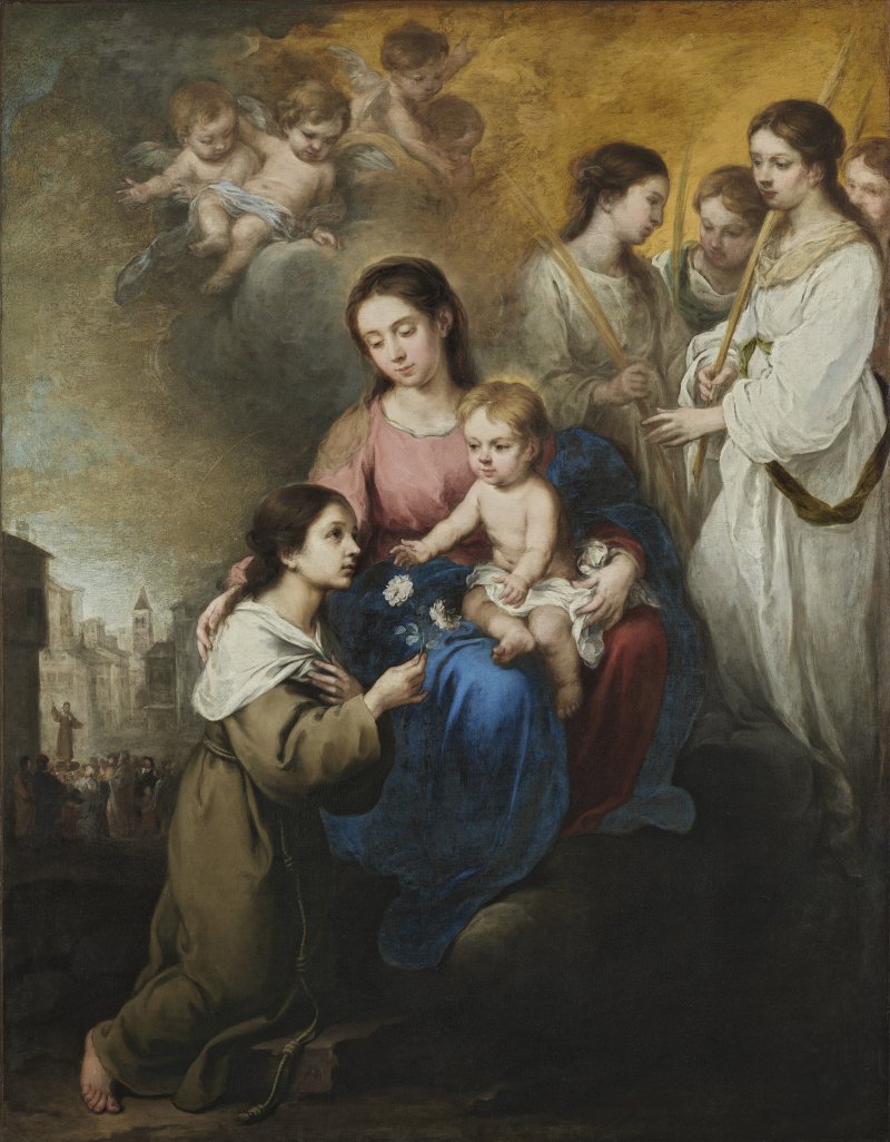 The Virgin and Child with Saint Rose of Viterbo. Bartolomé Esteban Murillo The Virgin and Child with Saint Rose of Viterbo. Bartolomé Esteban Murillo