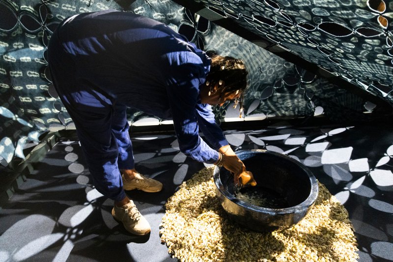 Installation view Tabita Rezaire. Calabash Nebula. Museo Nacional Thyssen-Bornemisza, Madrid
