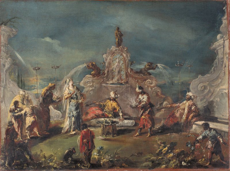 Scene in the Garden of a Seraglio. Escena en el jardín de un serrallo, c. 1743
