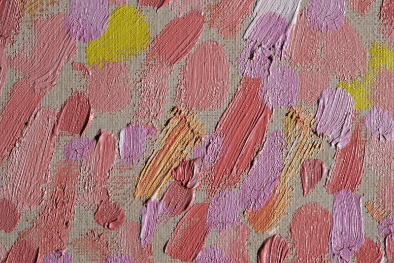Detail of the pigments that constitute the color palette of André Derain's artwork “Waterloo Bridge”