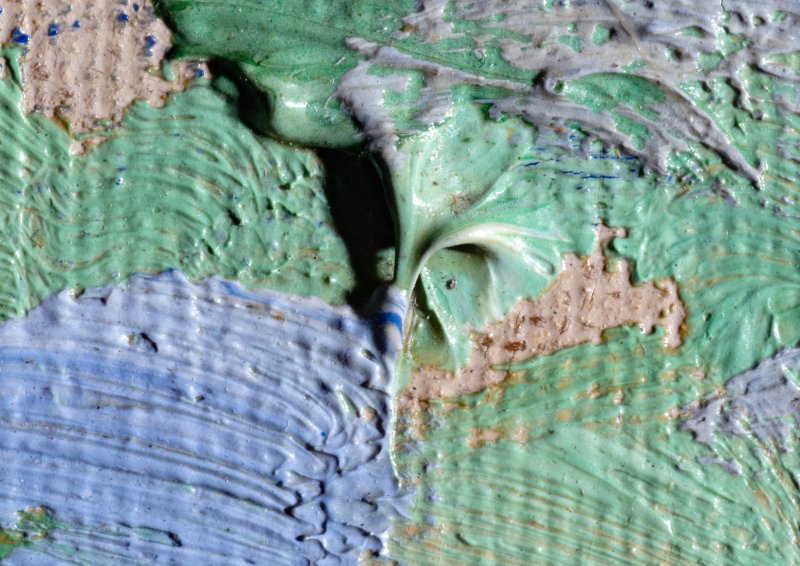 Detail of the brushstroke of André Derain's artwork “Waterloo Bridge”