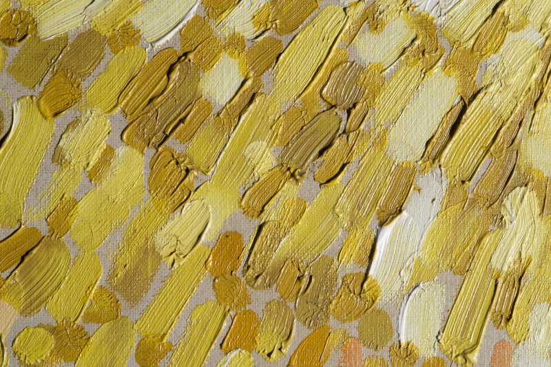 Detalle de los pigmentos que componen la paleta de color de la obra "El puente de Waterloo" de André Derain