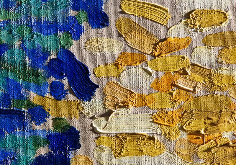 Detail of the brushstroke of André Derain's “The Bridge of Waterloo” in raking light
