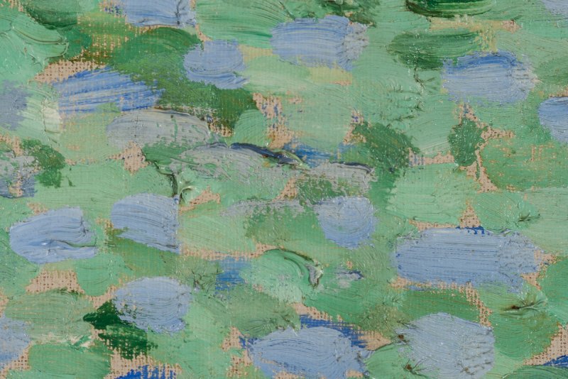 Detail of the brushstroke of André Derain's artwork “Waterloo Bridge”