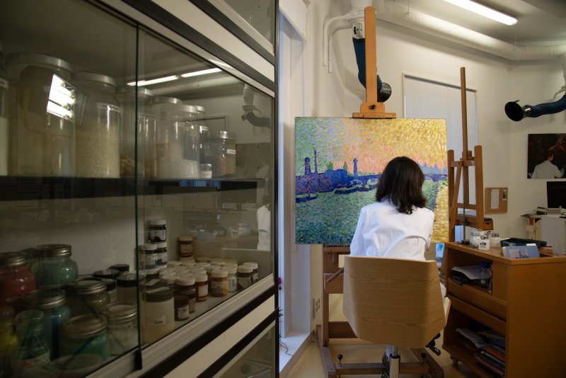 Procedures for stabilization and cleaning of André Derain's artwork “Waterloo Bridge”