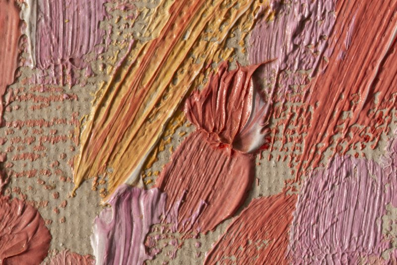 Detail of the brushstroke of André Derain's “The Bridge of Waterloo” in raking light