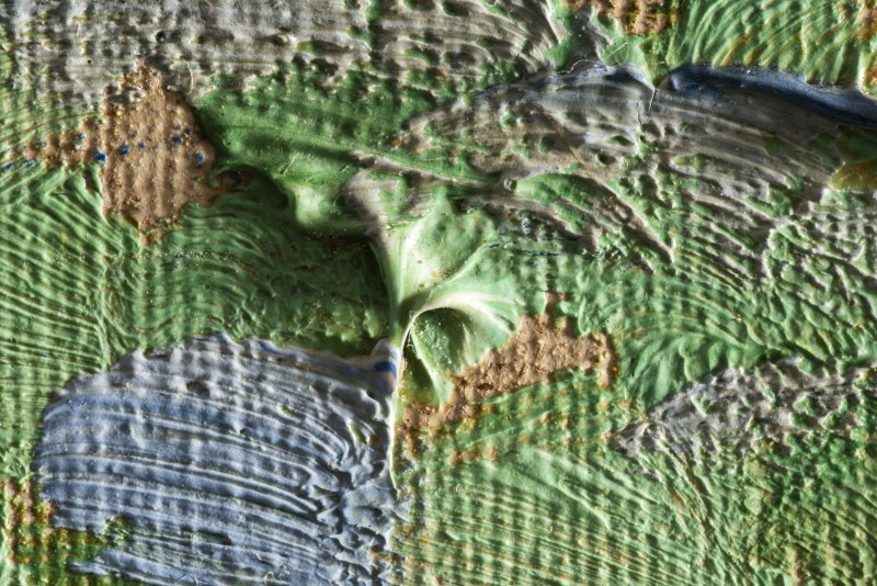 Detail of the brushstroke of André Derain's artwork “Waterloo Bridge”