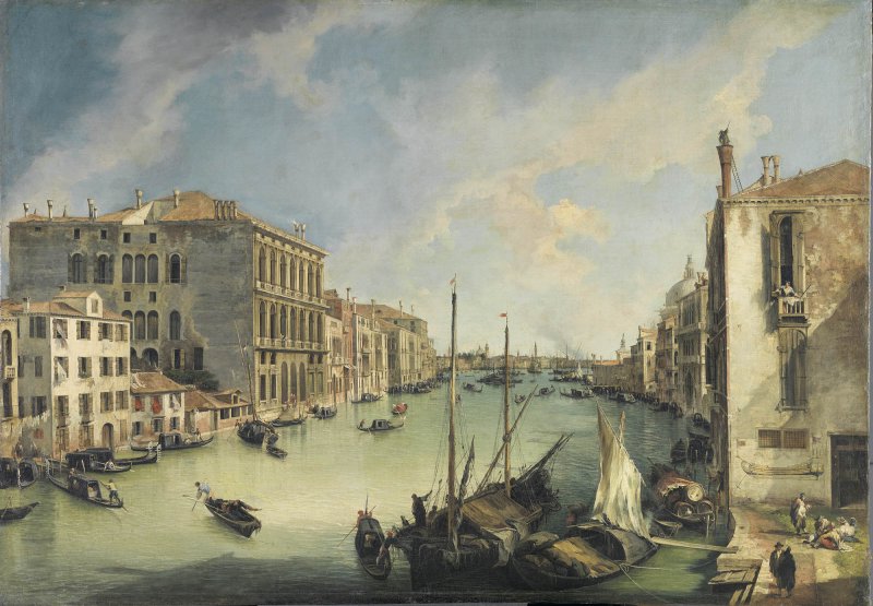 The Grand Canal from San Vio, Venice. El Gran Canal desde San Vío, Venecia, c. 1723-1724