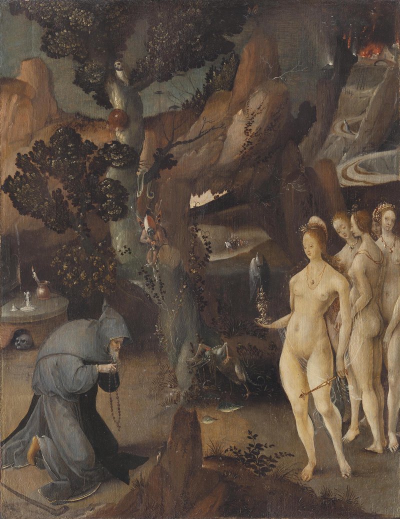 The Temptation of Saint Anthony. Las tentaciones de san Antonio, c. 1520