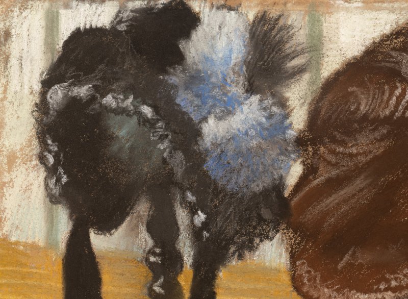 Detail of Degas' painting, “At the Milliner's”