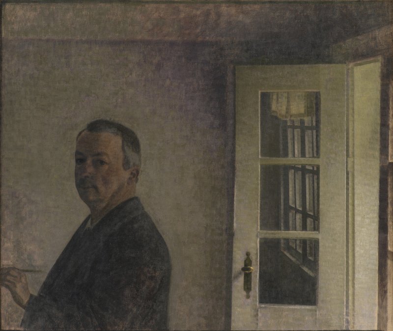 Vilhelm Hammershøi. Self-Portrait. The Cottage Spurveskjul at Sorgenfri, North of  Copenhagen